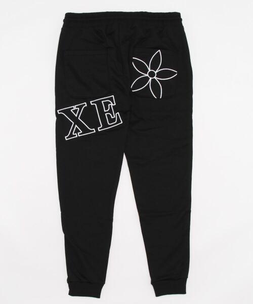 LUXE/R(ラグジュ)の「(RM)【ユニセックス】【LUXE/R】モノグラム ビッグ ロゴ ワッペン ジョガーパンツ(スウェットパンツ・メンズ・ブラック/グレー/ホワイト・LARGE/MEDIUM)」の4枚目の写真