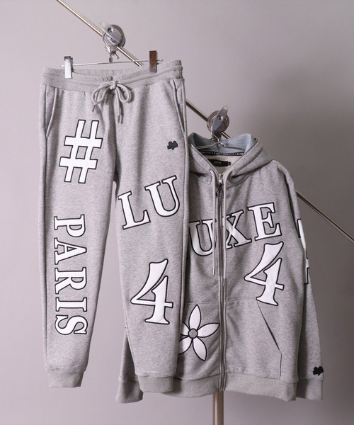 LUXE/R(ラグジュ)の「(RM)【ユニセックス】【LUXE/R】モノグラム ビッグ ロゴ ワッペン ジョガーパンツ(スウェットパンツ・メンズ・ブラック/グレー/ホワイト・LARGE/MEDIUM)」の14枚目の写真