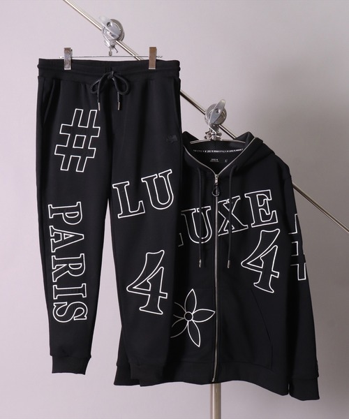 LUXE/R(ラグジュ)の「(RM)【ユニセックス】【LUXE/R】モノグラム ビッグ ロゴ ワッペン ジョガーパンツ(スウェットパンツ・メンズ・ブラック/グレー/ホワイト・LARGE/MEDIUM)」の15枚目の写真