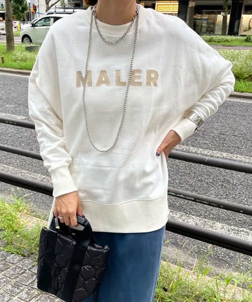 DouDou(ドゥドゥ)の「MALER ハクプリントスウェット(スウェット・レディース・グレー/オフホワイト/モカ・FREE)」の2枚目の写真