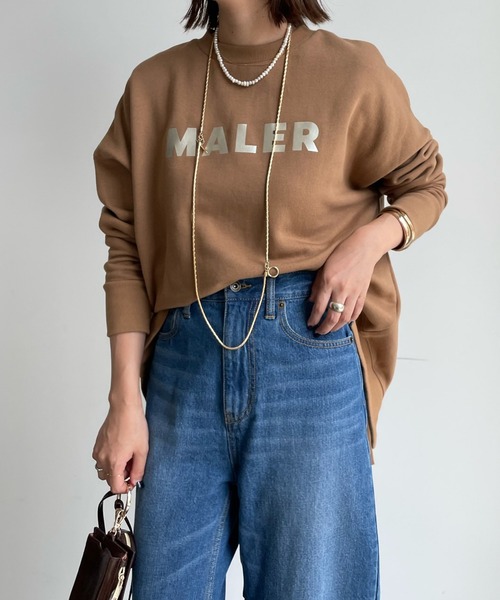 DouDou(ドゥドゥ)の「MALER ハクプリントスウェット(スウェット・レディース・グレー/オフホワイト/モカ・FREE)」の3枚目の写真
