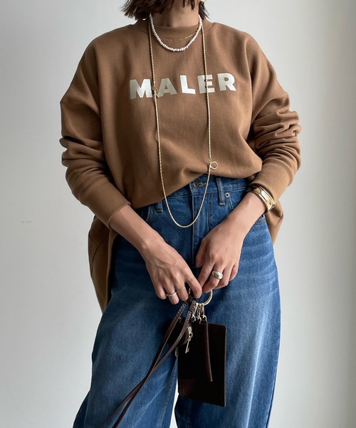 DouDou(ドゥドゥ)の「MALER ハクプリントスウェット(スウェット・レディース・グレー/オフホワイト/モカ・FREE)」の19枚目の写真
