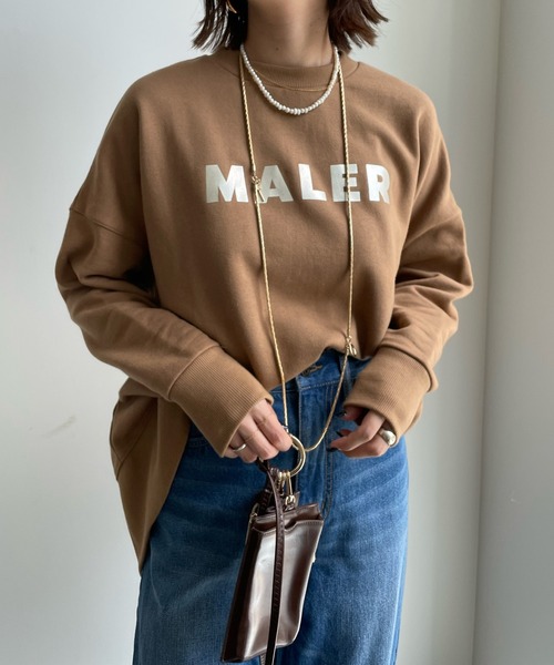DouDou(ドゥドゥ)の「MALER ハクプリントスウェット(スウェット・レディース・グレー/オフホワイト/モカ・FREE)」の6枚目の写真