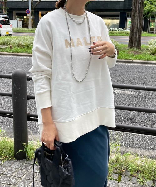 DouDou(ドゥドゥ)の「MALER ハクプリントスウェット(スウェット・レディース・グレー/オフホワイト/モカ・FREE)」の14枚目の写真