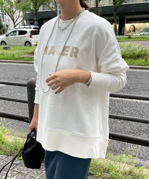 DouDou(ドゥドゥ)の「MALER ハクプリントスウェット(スウェット・レディース・グレー/オフホワイト/モカ・FREE)」の18枚目の写真