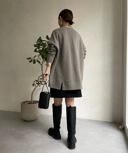 DouDou(ドゥドゥ)の「MALER ハクプリントスウェット(スウェット・レディース・グレー/オフホワイト/モカ・FREE)」の7枚目の写真
