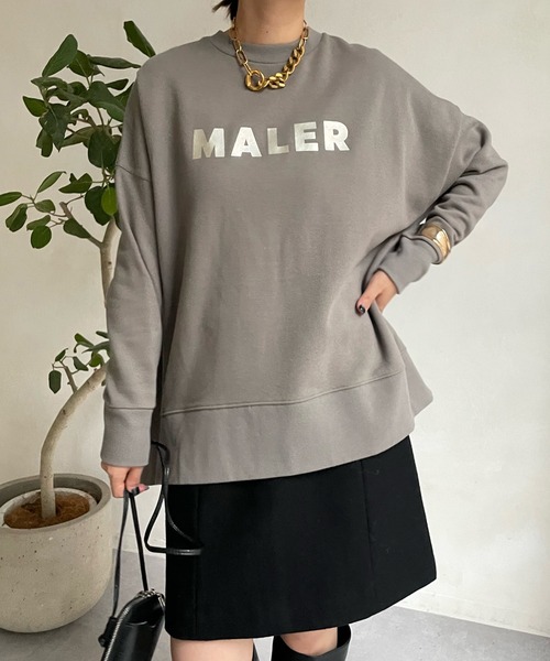 DouDou(ドゥドゥ)の「MALER ハクプリントスウェット(スウェット・レディース・グレー/オフホワイト/モカ・FREE)」の12枚目の写真