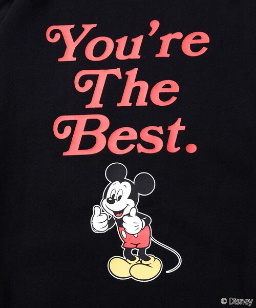 FREAK'S STORE（フリークスストア）の「WEB限定【DISNEY/ディズニー ミッキーマウス】 別注 ビッグシルエット バックプリント クルーネックスウェット/You're THE Best（スウェット・メンズ・グレー/グリーン/ブラック/サックスブルー・SMALL/LARGE/MEDIUM）」の14枚目の写真