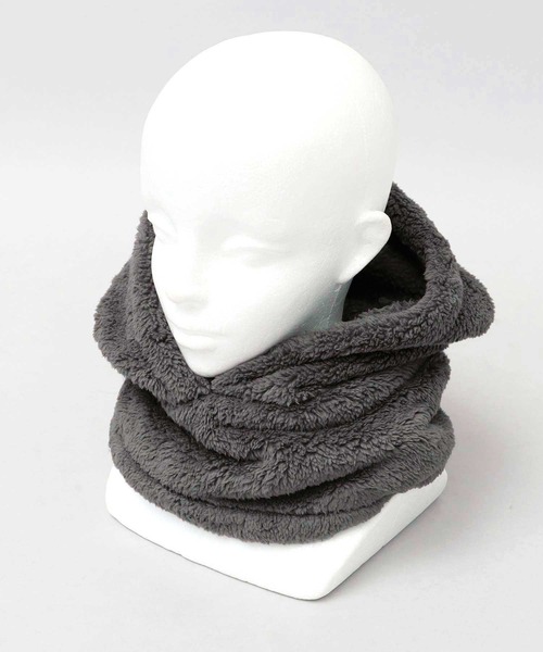 A.M.S.（エーエムエス）の「フリースボア フードネックウォーマー（ネックウォーマー/スヌード・メンズ・ブラック/ダークブラウン/ベージュ/ブラウン/グレー・FREE）」の14枚目の写真