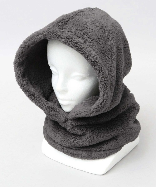 A.M.S.（エーエムエス）の「フリースボア フードネックウォーマー（ネックウォーマー/スヌード・メンズ・ブラック/ダークブラウン/ベージュ/ブラウン/グレー・FREE）」の16枚目の写真