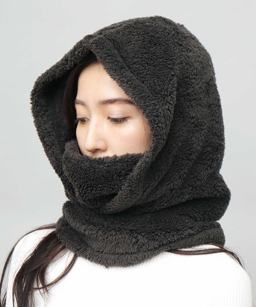 フリースボア フードネックウォーマー（ネックウォーマー/スヌード