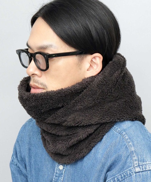 A.M.S.（エーエムエス）の「フリースボア フードネックウォーマー（ネックウォーマー/スヌード・メンズ・ブラック/ダークブラウン/ベージュ/ブラウン/グレー・FREE）」の8枚目の写真