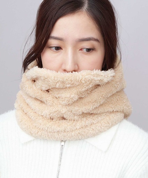 フリースボア フードネックウォーマー（ネックウォーマー/スヌード