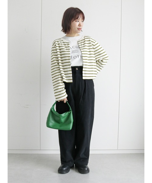 ehka sopo(エヘカソポ)の「タックワイドパンツ(その他パンツ・レディース・カーキ/キナリ/ブラック・フリ-)」の7枚目の写真