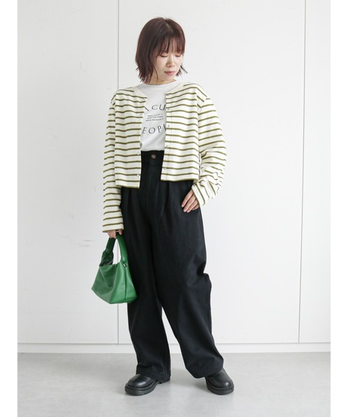 ehka sopo(エヘカソポ)の「タックワイドパンツ(その他パンツ・レディース・カーキ/キナリ/ブラック・フリ-)」の11枚目の写真