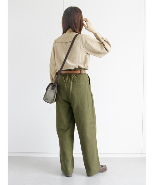 ehka sopo(エヘカソポ)の「タックワイドパンツ(その他パンツ・レディース・カーキ/キナリ/ブラック・フリ-)」の6枚目の写真