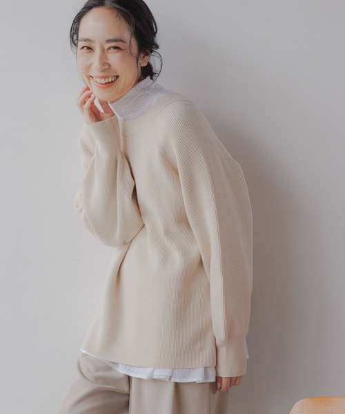 studio CLIP(スタディオクリップ)の「《玄長なおこさんコラボ》体のラインを拾わないニット(ニット/セーター・レディース・ライトグレー/ブラック/レッド/モカ/ブルー/ラベンダー/アイボリー/グリーン・FREE)」の21枚目の写真