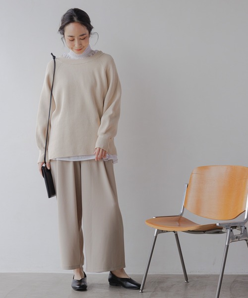 studio CLIP(スタディオクリップ)の「《玄長なおこさんコラボ》体のラインを拾わないニット(ニット/セーター・レディース・ライトグレー/ブラック/レッド/モカ/ブルー/ラベンダー/アイボリー/グリーン・FREE)」の22枚目の写真