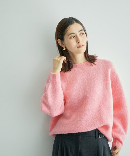 【一部WEB限定】アルパカブレンドクルーネックニット