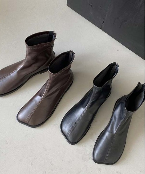 SUGAR BISKET（シュガービスケット）の「バックファスナーショートブーツ（ブーツ・レディース・ブラック/ダークブラウン・38/39/35/36/37）」の11枚目の写真
