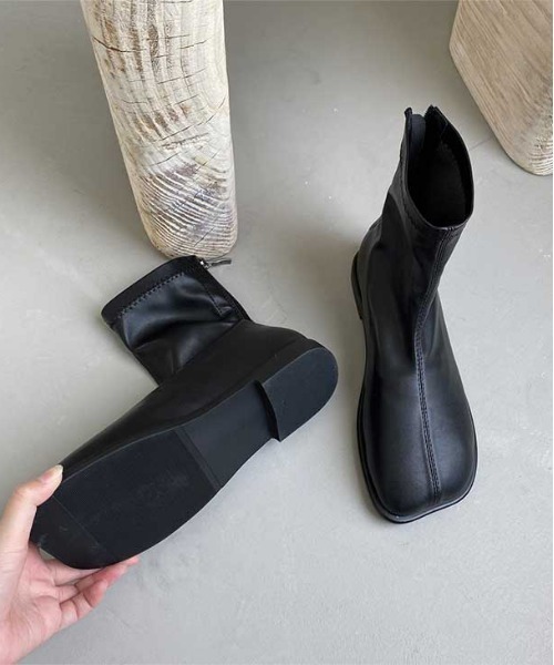 SUGAR BISKET（シュガービスケット）の「バックファスナーショートブーツ（ブーツ・レディース・ブラック/ダークブラウン・38/39/35/36/37）」の10枚目の写真