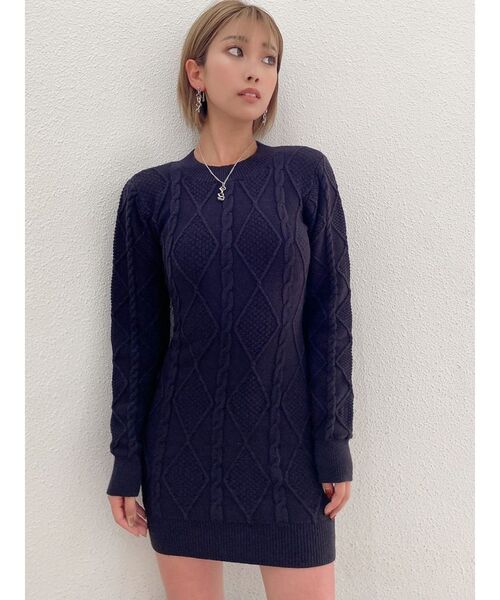 GYDA（ジェイダ）の「BACK OPENケーブルニットワンピース（ワンピース・レディース・アイボリー/ブラック・FREE）」の17枚目の写真