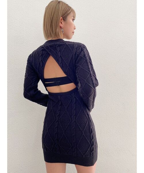 GYDA（ジェイダ）の「BACK OPENケーブルニットワンピース（ワンピース・レディース・アイボリー/ブラック・FREE）」の13枚目の写真