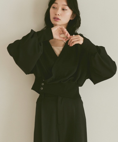 moi tytto（モイテュット）の「カシュクールクロストップス【セットアップ可能】（その他トップス・レディース・ベージュ/ナチュラル/ブラック・FREE）」の5枚目の写真