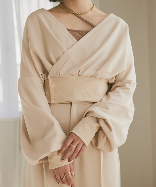 moi tytto（モイテュット）の「カシュクールクロストップス【セットアップ可能】（その他トップス・レディース・ベージュ/ナチュラル/ブラック・FREE）」の15枚目の写真