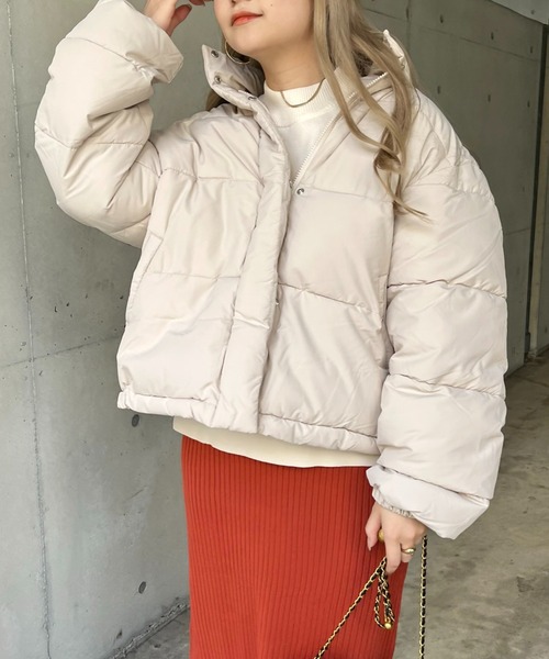 prose verse（プロズヴェール）の「《ZOZO限定》中綿ブルゾン（ダウンジャケット/コート・レディース・ブラック/ホワイト系その他/グレイッシュベージュ・MEDIUM）」の14枚目の写真