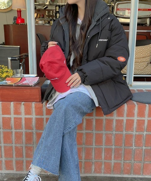 SONA（ソナ）の「SONYUNARA フードレイヤードダウンジャケット（ダウンジャケット/コート・レディース・ブラック/アイボリー・MEDIUM/LARGE）」の13枚目の写真