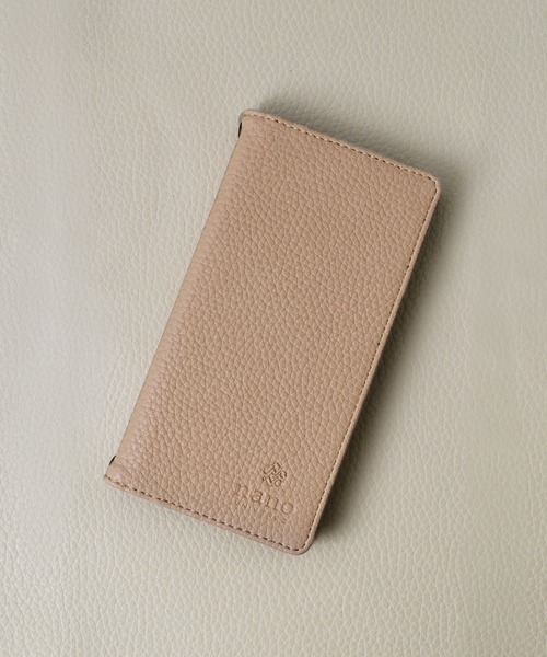 NANO universe（ナノユニバース）の「iPhone14 iPhone14Pro iPhone13 iPhoneSE ミラー カード収納付き 手帳型ケース ナノユニバース スマホケース [シンプルロゴ手帳]（スマホケース/カバー・レディース・ブラック/ブラウン/ベージュ/グレー・N/O/A）」の4枚目の写真