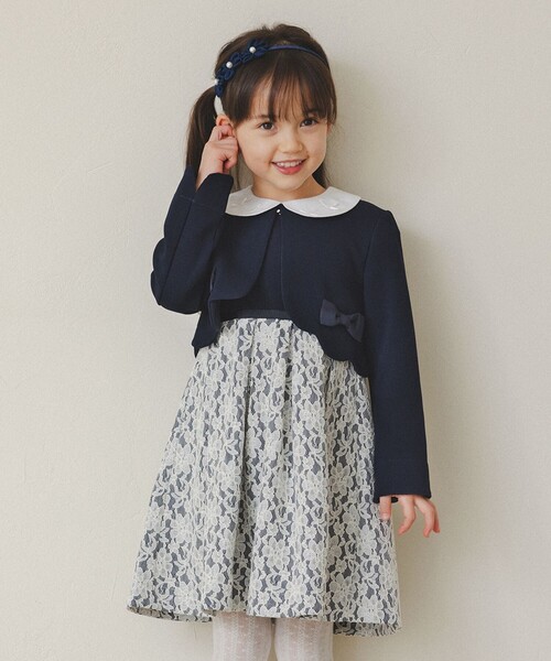 ANY(エニィ)の「襟付きレースボンディングワンピース(ワンピース・キッズ・ライラック系/ネイビー系・110/130/120)」の2枚目の写真