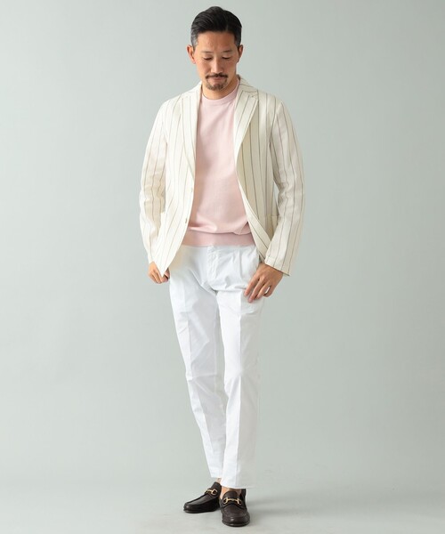 T-JACKET（ティージャケット）の「T-JACKET × Brilla per il gusto / 別注 ストライプ ジャケット（その他アウター・メンズ・オフホワイト・M）」の2枚目の写真