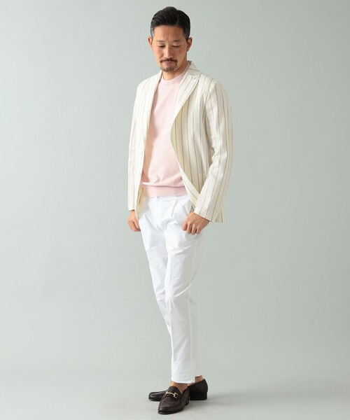 T-JACKET（ティージャケット）の「T-JACKET × Brilla per il gusto / 別注 ストライプ ジャケット（その他アウター・メンズ・オフホワイト・M）」の4枚目の写真