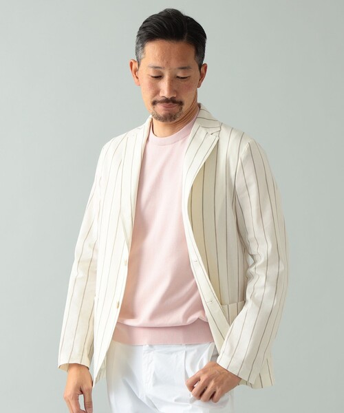 T-JACKET（ティージャケット）の「T-JACKET × Brilla per il gusto / 別注 ストライプ ジャケット（その他アウター・メンズ・オフホワイト・M）」の5枚目の写真