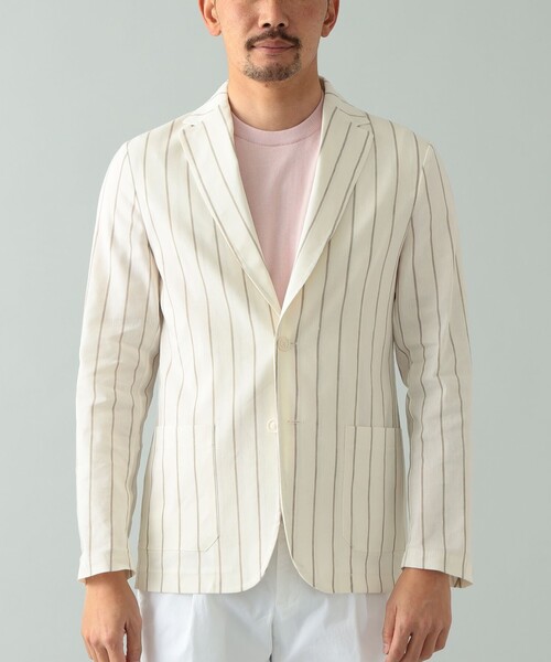 T-JACKET（ティージャケット）の「T-JACKET × Brilla per il gusto / 別注 ストライプ ジャケット（その他アウター・メンズ・オフホワイト・M）」の6枚目の写真