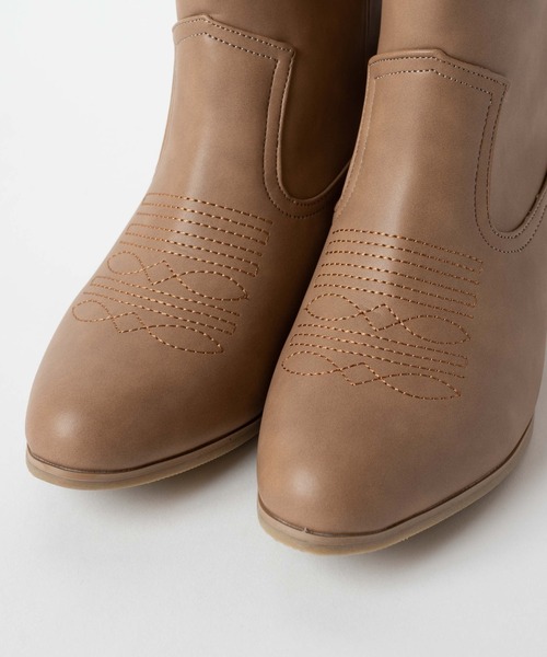 WEGO（ウィゴー）の「WEGO/ウエスタンブーツ（ブーツ・レディース・ブラック/ベージュ・MEDIUM/LARGE）」の9枚目の写真