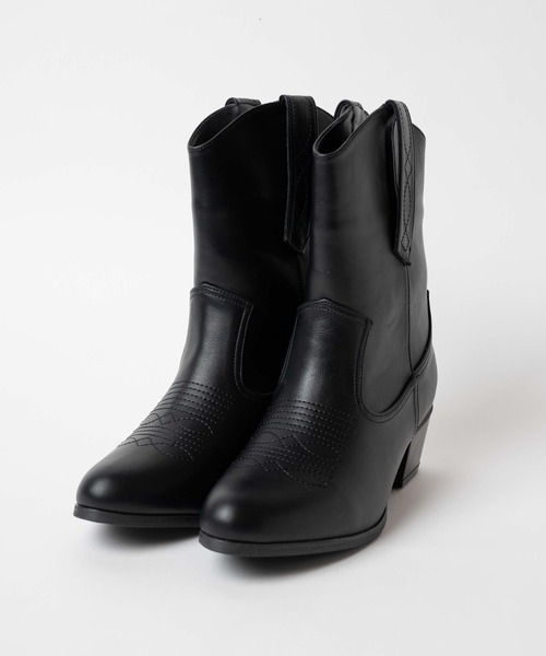 WEGO（ウィゴー）の「WEGO/ウエスタンブーツ（ブーツ・レディース・ブラック/ベージュ・MEDIUM/LARGE）」の14枚目の写真