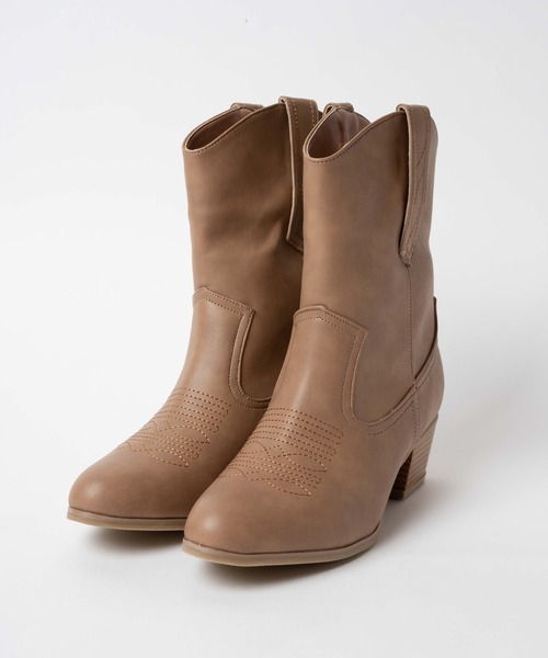 WEGO（ウィゴー）の「WEGO/ウエスタンブーツ（ブーツ・レディース・ブラック/ベージュ・MEDIUM/LARGE）」の15枚目の写真