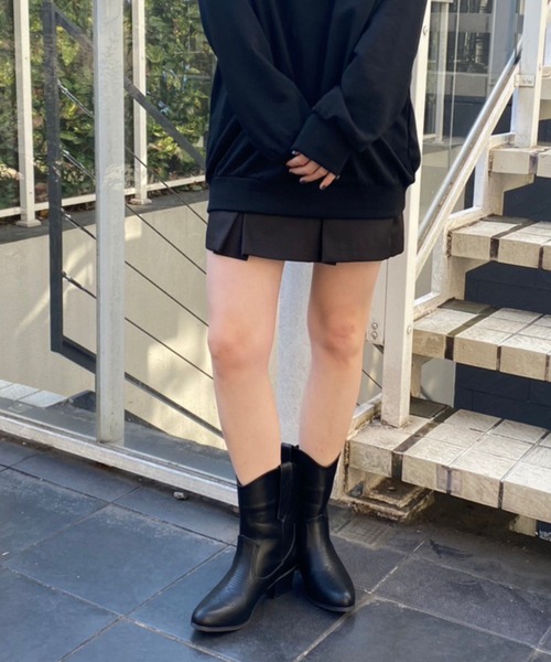 WEGO（ウィゴー）の「WEGO/ウエスタンブーツ（ブーツ・レディース・ブラック/ベージュ・MEDIUM/LARGE）」の5枚目の写真