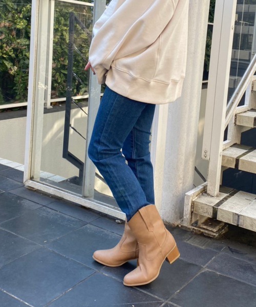 WEGO（ウィゴー）の「WEGO/ウエスタンブーツ（ブーツ・レディース・ブラック/ベージュ・MEDIUM/LARGE）」の7枚目の写真