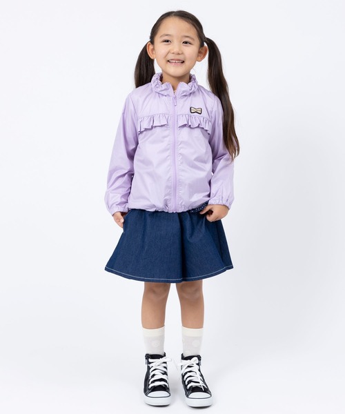 trois lapins kp（トロワラパンケーピー）の「ポリエステルタフタ ウインドブレーカー(100～130cm)（ナイロンジャケット・キッズ・ラベンダー/オフホワイト・130cm/120cm/110cm/100cm）」の8枚目の写真