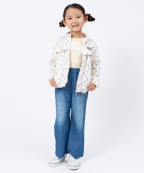 trois lapins kp（トロワラパンケーピー）の「ポリエステルタフタ ウインドブレーカー(100～130cm)（ナイロンジャケット・キッズ・ラベンダー/オフホワイト・130cm/120cm/110cm/100cm）」の3枚目の写真