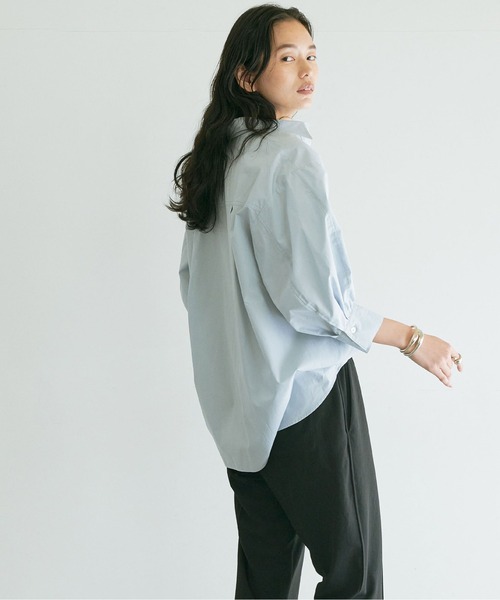 GALLARDAGALANTE（ガリャルダガランテ）の「タックハーフスリーブシャツ（シャツ/ブラウス・レディース・サックスブルー/ホワイト/ピンク・FREE）」の3枚目の写真