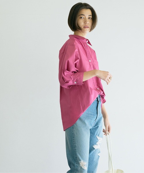 GALLARDAGALANTE（ガリャルダガランテ）の「タックハーフスリーブシャツ（シャツ/ブラウス・レディース・サックスブルー/ホワイト/ピンク・FREE）」の5枚目の写真