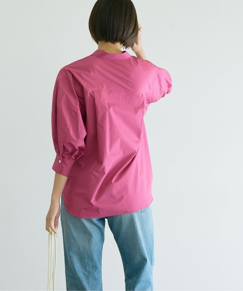 GALLARDAGALANTE（ガリャルダガランテ）の「タックハーフスリーブシャツ（シャツ/ブラウス・レディース・サックスブルー/ホワイト/ピンク・FREE）」の6枚目の写真