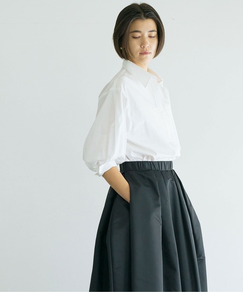 GALLARDAGALANTE（ガリャルダガランテ）の「タックハーフスリーブシャツ（シャツ/ブラウス・レディース・サックスブルー/ホワイト/ピンク・FREE）」の11枚目の写真