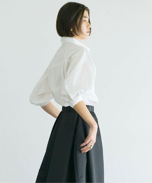 GALLARDAGALANTE（ガリャルダガランテ）の「タックハーフスリーブシャツ（シャツ/ブラウス・レディース・サックスブルー/ホワイト/ピンク・FREE）」の12枚目の写真