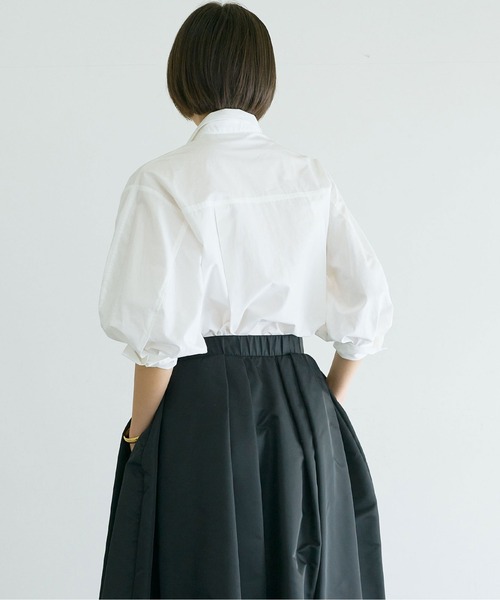 GALLARDAGALANTE（ガリャルダガランテ）の「タックハーフスリーブシャツ（シャツ/ブラウス・レディース・サックスブルー/ホワイト/ピンク・FREE）」の13枚目の写真